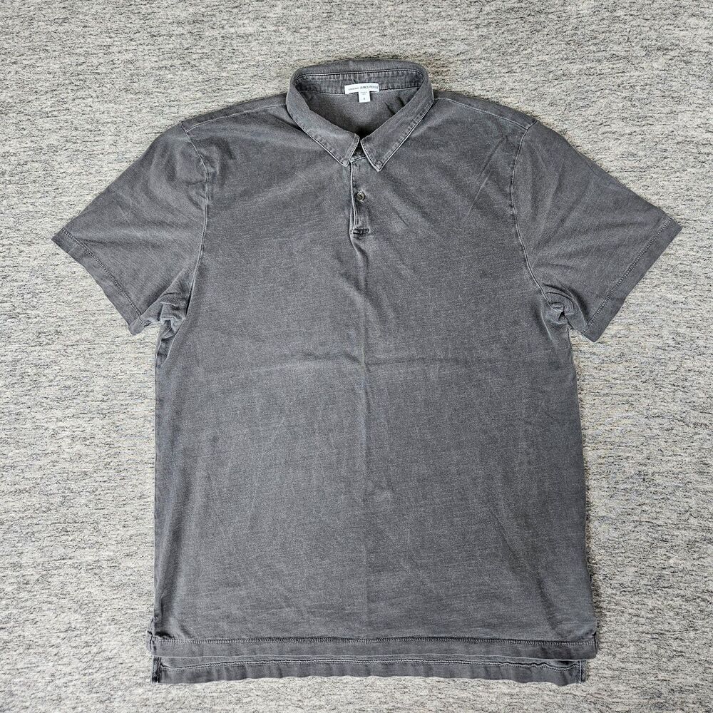 Standard James Perse Polo Shirt Mens Size 4 (XL) Gray Short Sleeve Made In USA